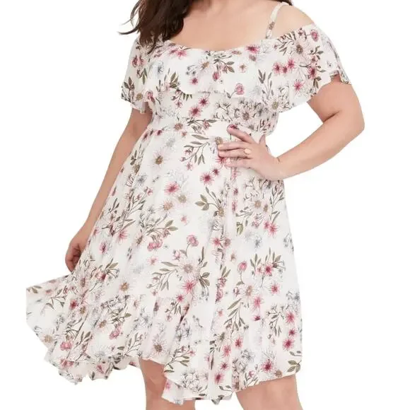 torrid | Dresses | Torrid Aline Dress Womens Plus 3 White Floral Print Asymmetric Cold Shoulder | Poshmark torrid | Dresses | Torrid Aline Dress Womens Plus 3 White Floral Print Asymmetric Cold Shoulder | Poshmark